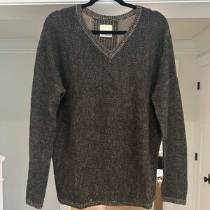 ANAGRAM Grey and Taupe Baby Alpaca Sweater - Size L. Super-cozy!